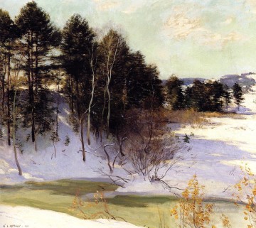 Thawing Brook scenery Willard Leroy Metcalf Oil Paintings